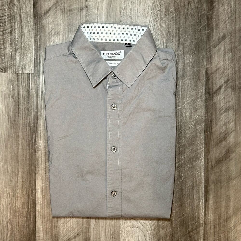 Alex Vando Cotton Stretch Long Sleeve Button Down Shirt - Small